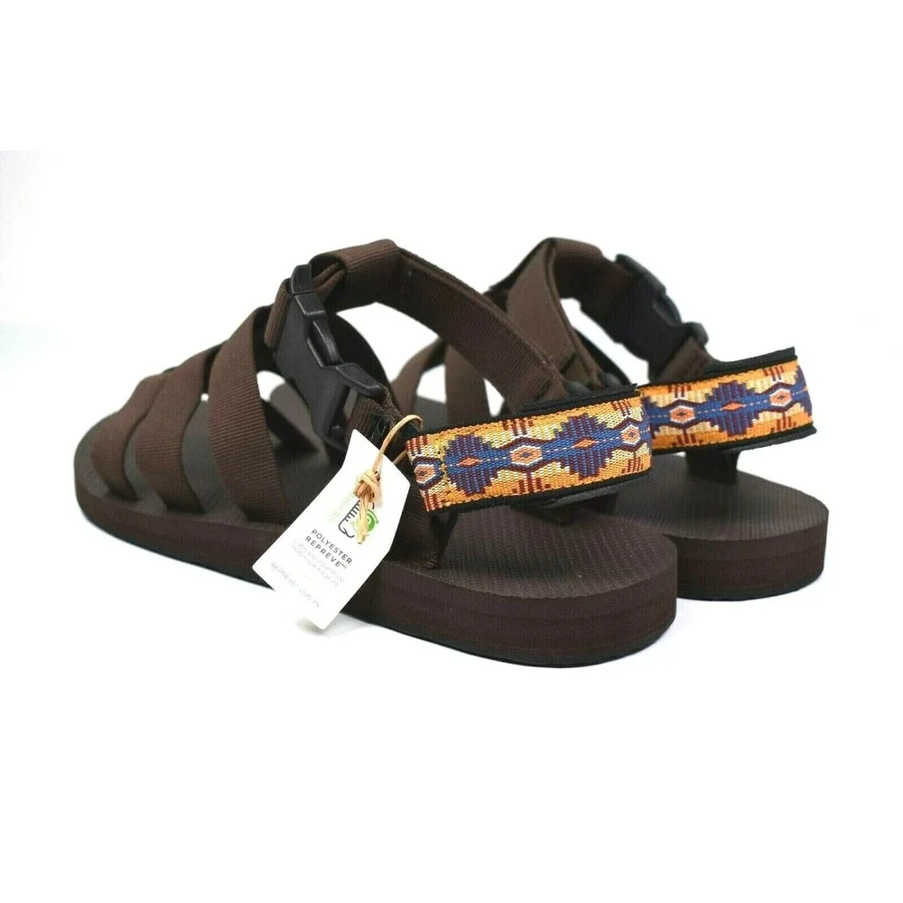 TEVA Men's Dorado‎ Brown Multi-Color Print Strap Sandals 1110640 Size 13